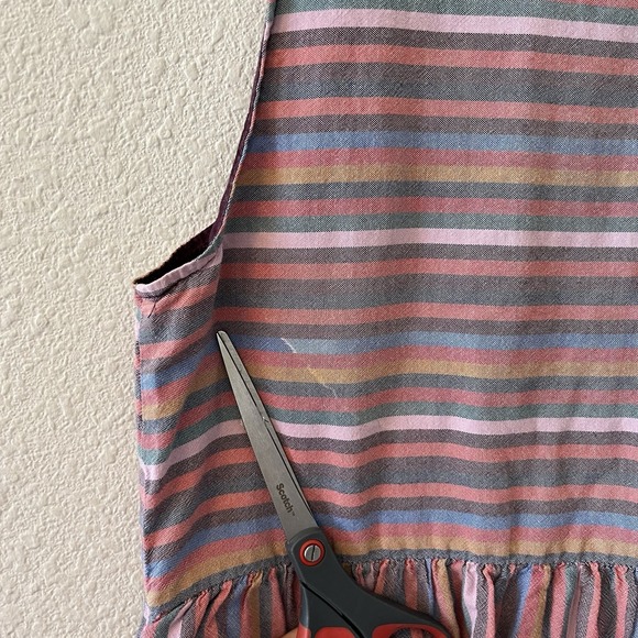 Madewell Dress Womens M Rainbow Pink Striped Mini Button Front A Line Babydoll - Picture 7 of 16